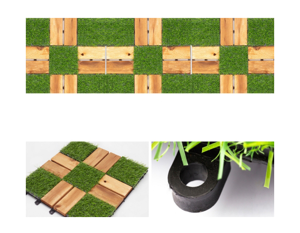 Vỉ cỏ kết hợp gỗ tự nhiên đối xứng-3