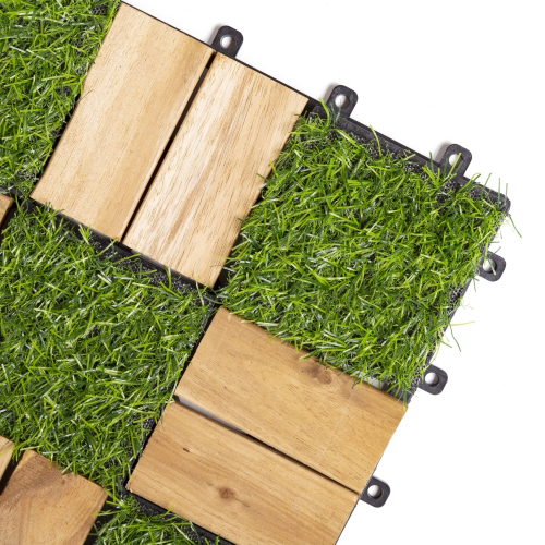 Vỉ cỏ kết hợp gỗ tự nhiên đối xứng-4