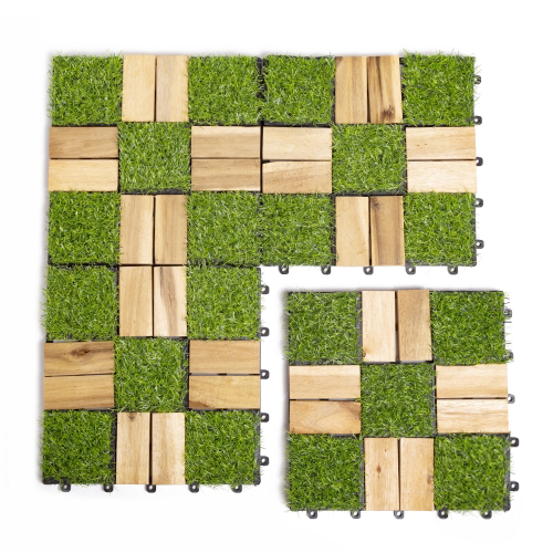 Vỉ cỏ kết hợp gỗ tự nhiên đối xứng-8